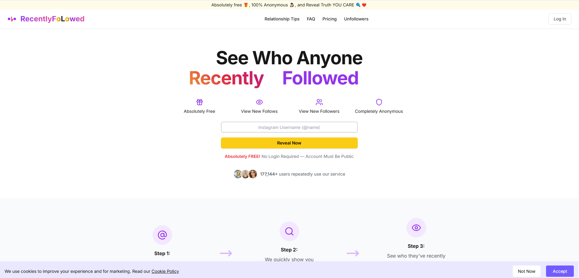 RecentlyFolowed is an Instagram activity tracking tool that helps users monitor recent follows - AI Agent from AI Agent Store